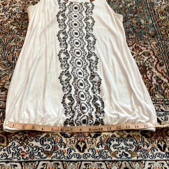 Super fun cream w/ grey pattern with grey beads and race back w/ beaded straps - Picture 10 of 15